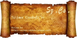 Szima Csobán névjegykártya